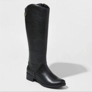 Merona Bridgette black leather boots
